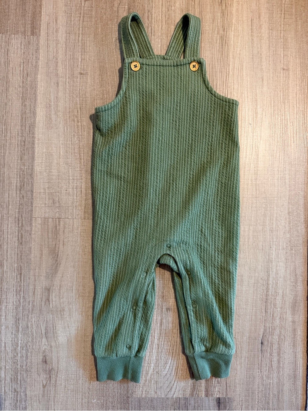 Cat and Jack Olive Green Ribbed Baby Overalls